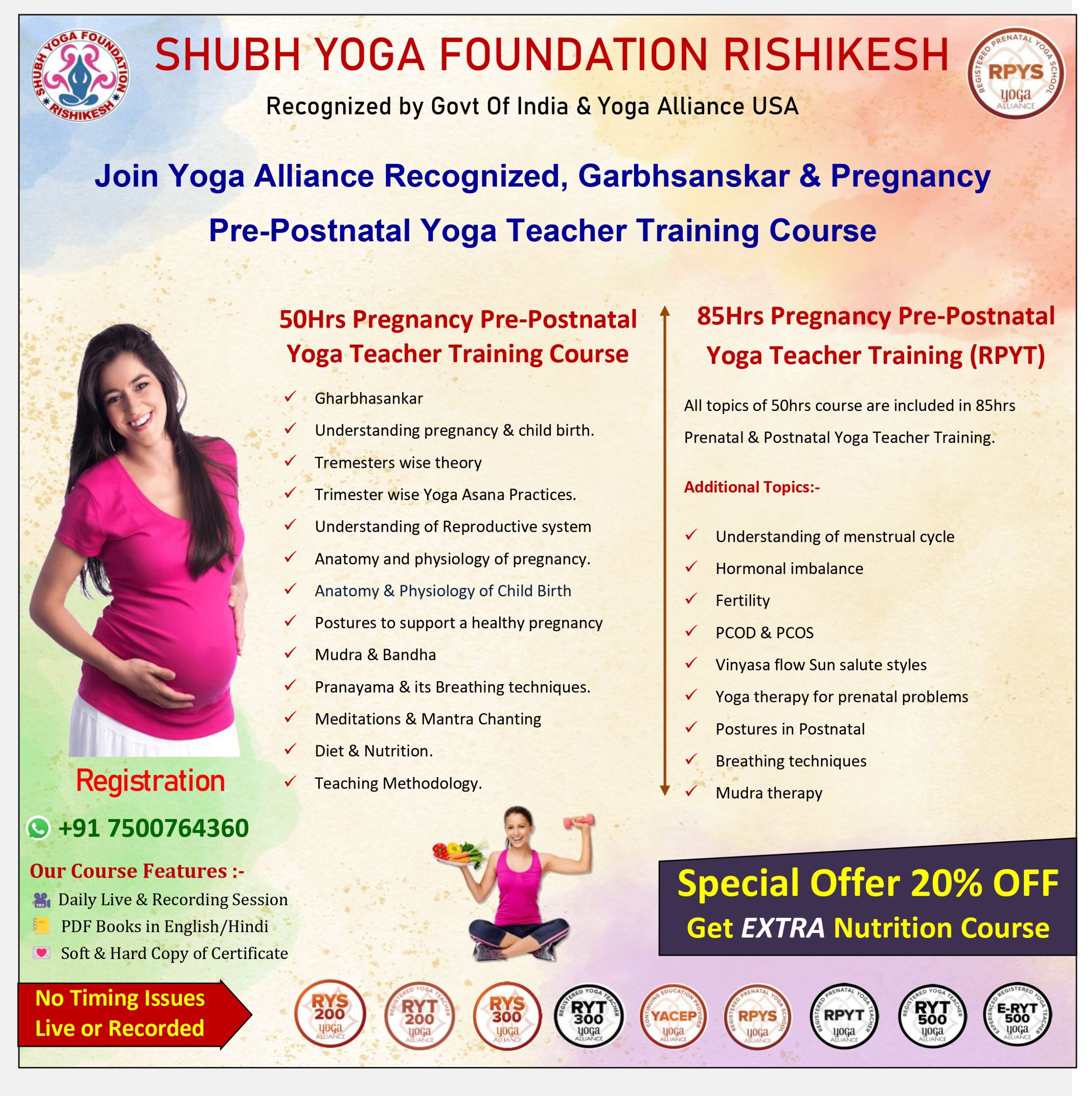RPYT 85 Hours Garbh Sanskar & Pregnancy Prenatal & Postnatal Yoga Teacher Training Course in lowest fee & Good Reviews in Rishikesh (1)