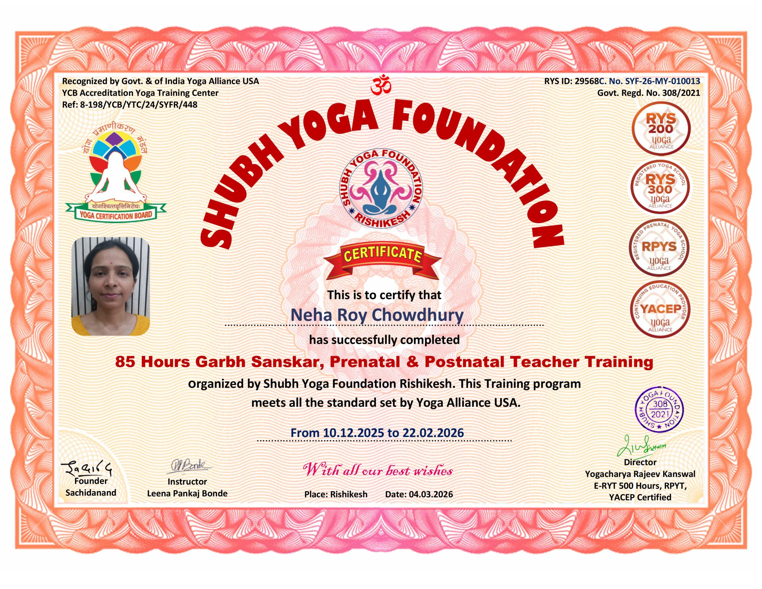 RPYT 85 Hours Garbh Sanskar & Prenancy Prenatal - Postnatal Yoga Teacher Training Coourse (2)