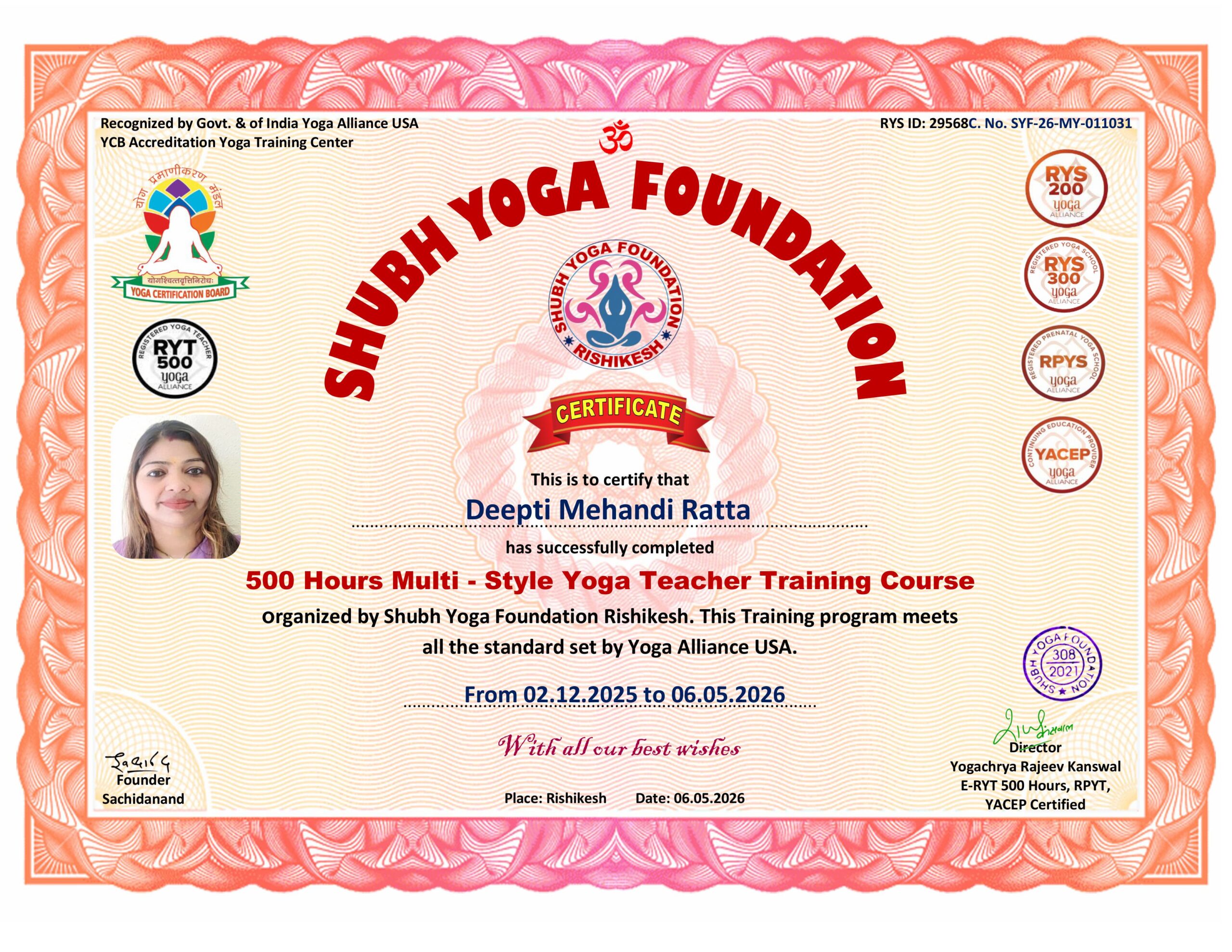 RYT 200, 300 & 500 Hours Yoga Teacher Training Course in lowest fee certified Yoga Alliance & Ayush Ministry YCB (7)