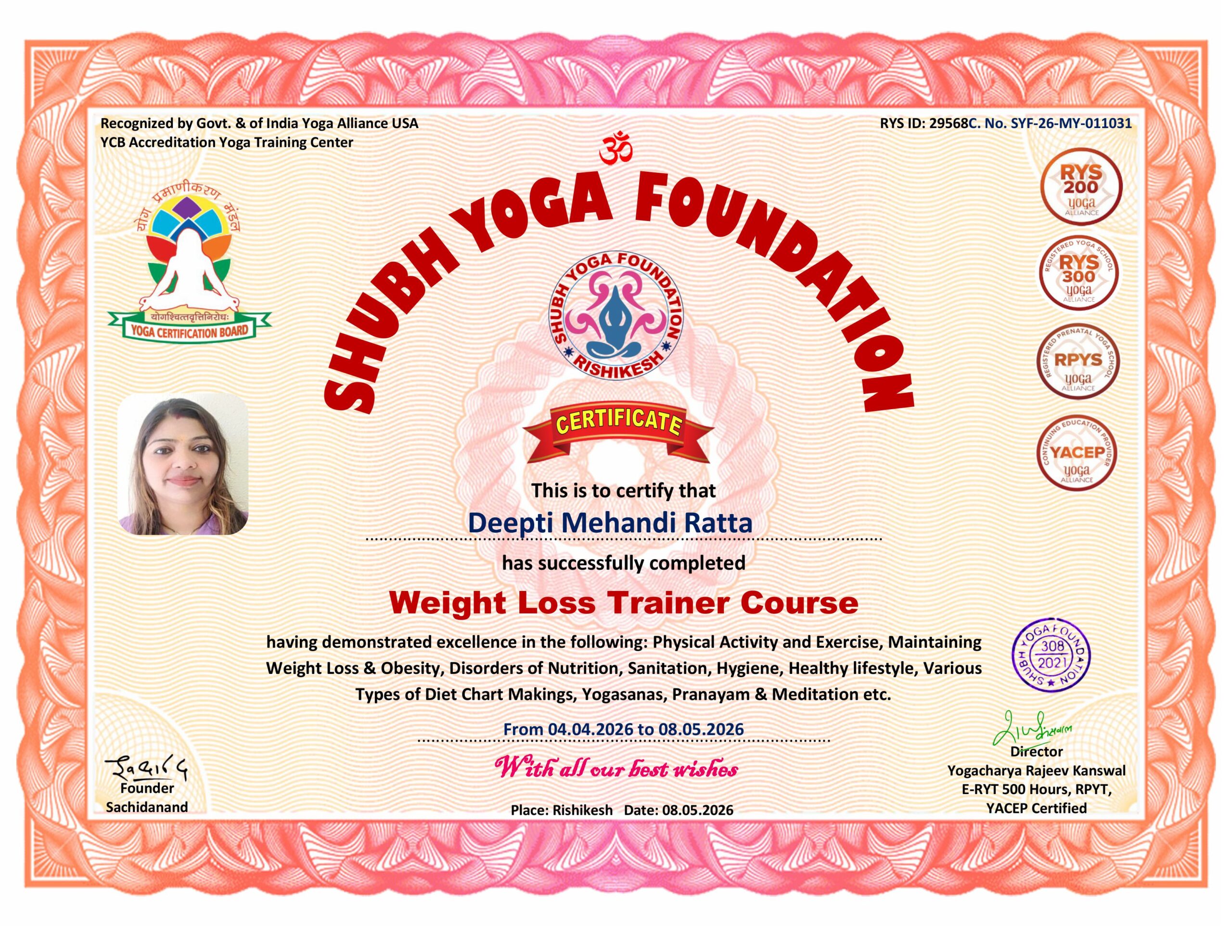 RYT 200, 300 & 500 Hours Yoga Teacher Training Course in lowest fee certified Yoga Alliance & Ayush Ministry YCB (8)